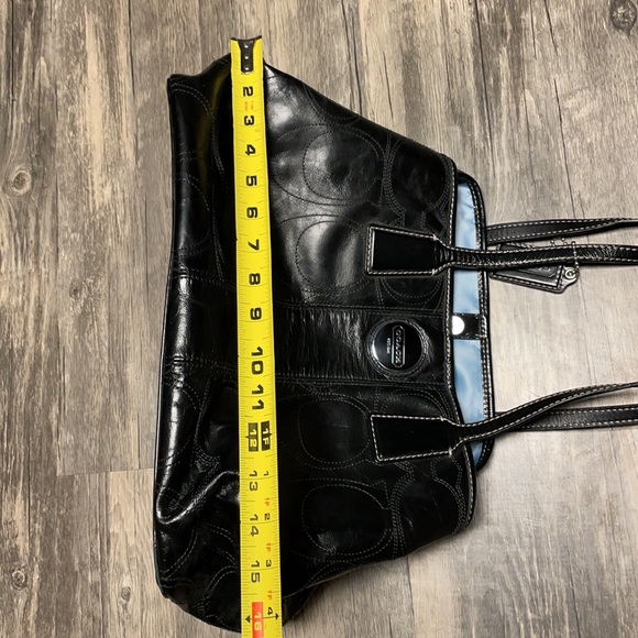 Coach Signature Stitched Patent Leather Logo Bag - Picture 16 of 17